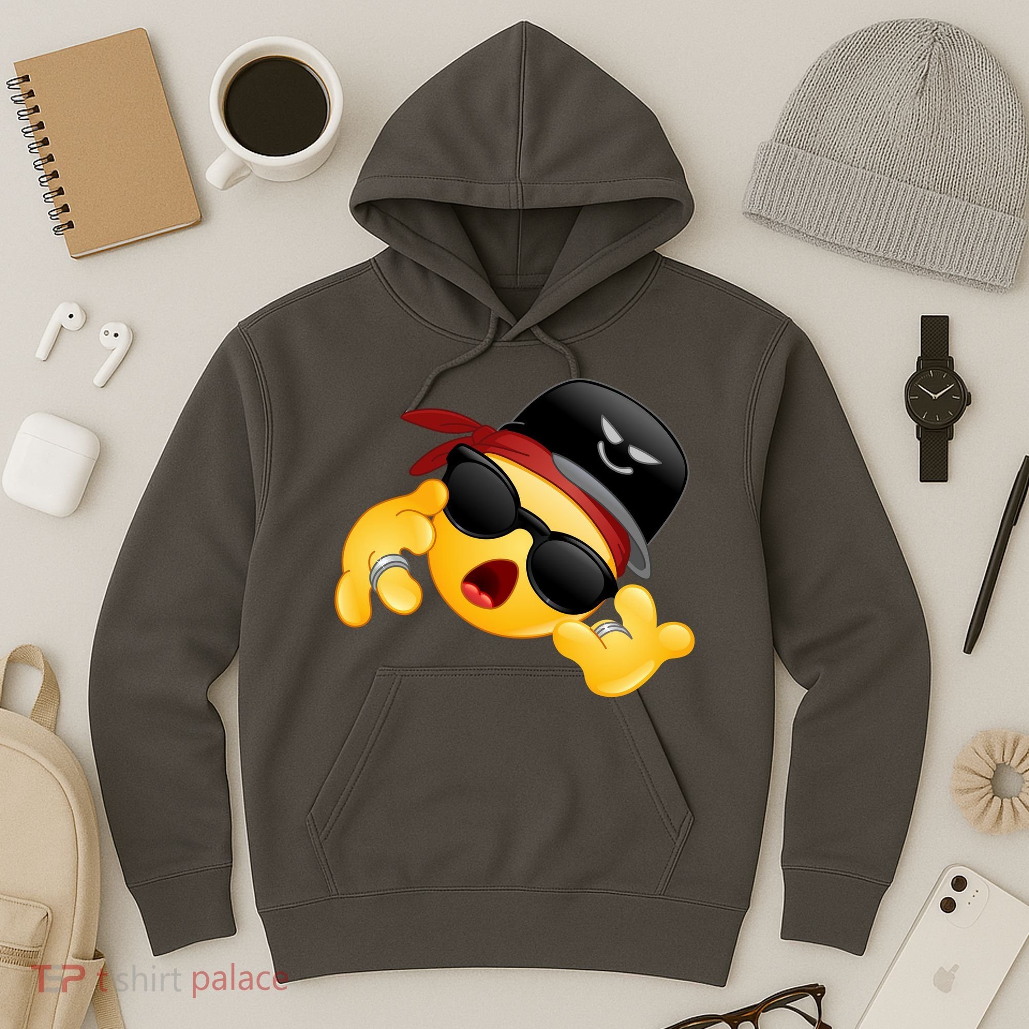 Gangster Emoji Smiley Hoodie
