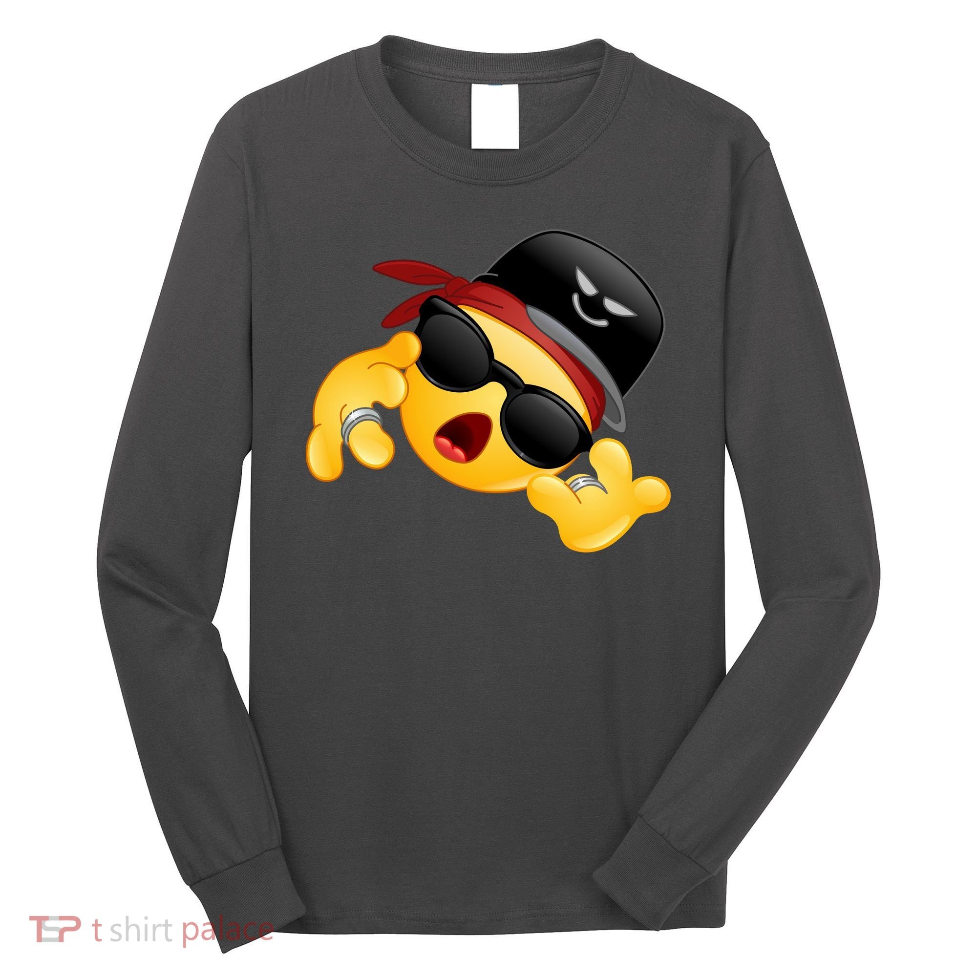 Gangster Emoji Smiley Long Sleeve Shirt