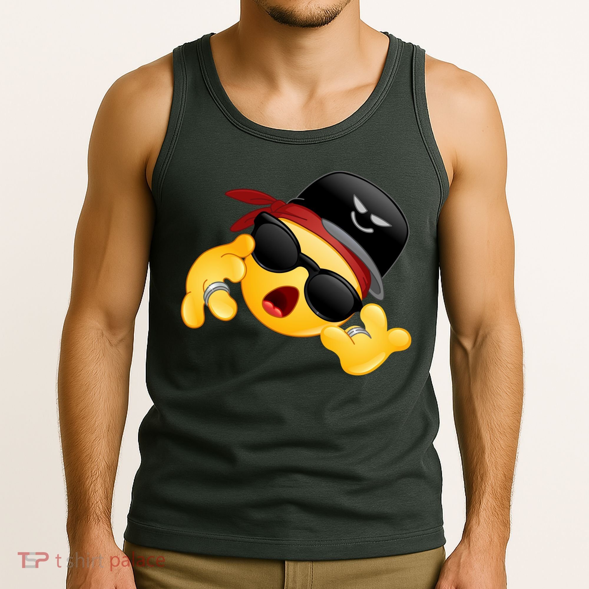 Gangster Emoji Smiley Tank Top