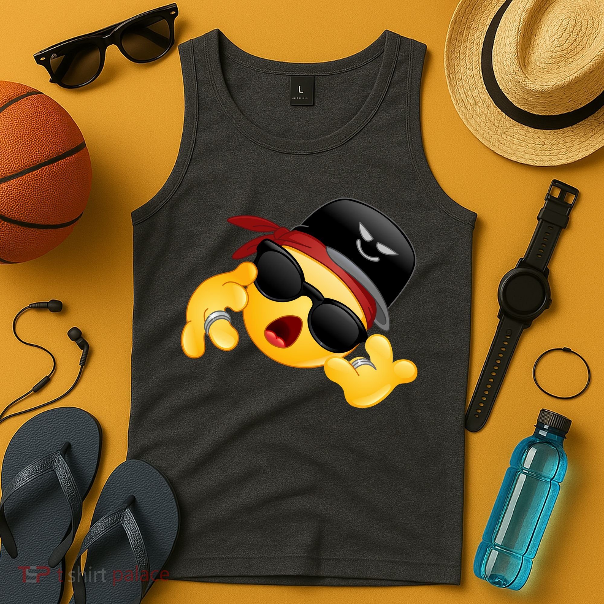 Gangster Emoji Smiley Tank Top