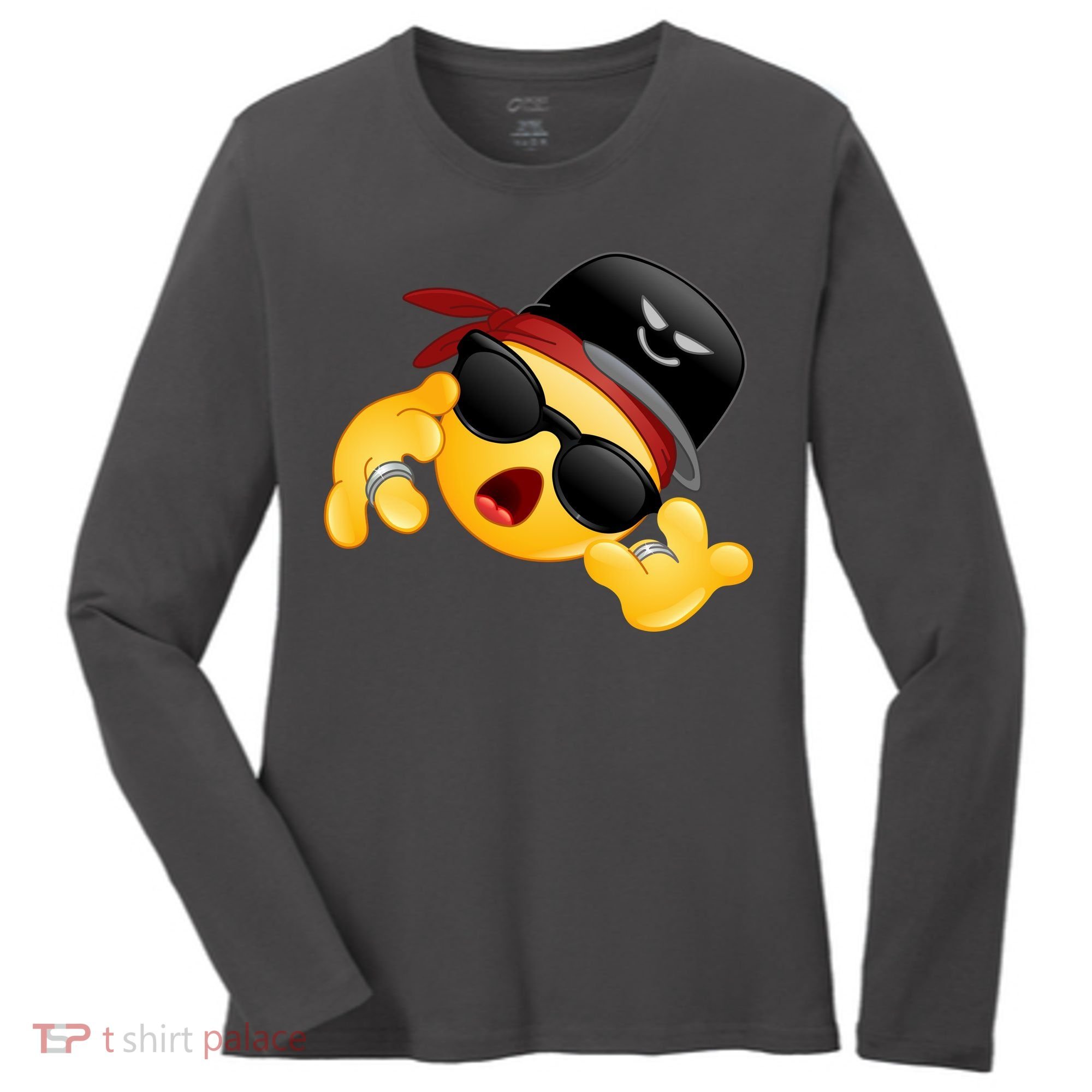 Gangster Emoji Smiley Women's Long Sleeve Shirt