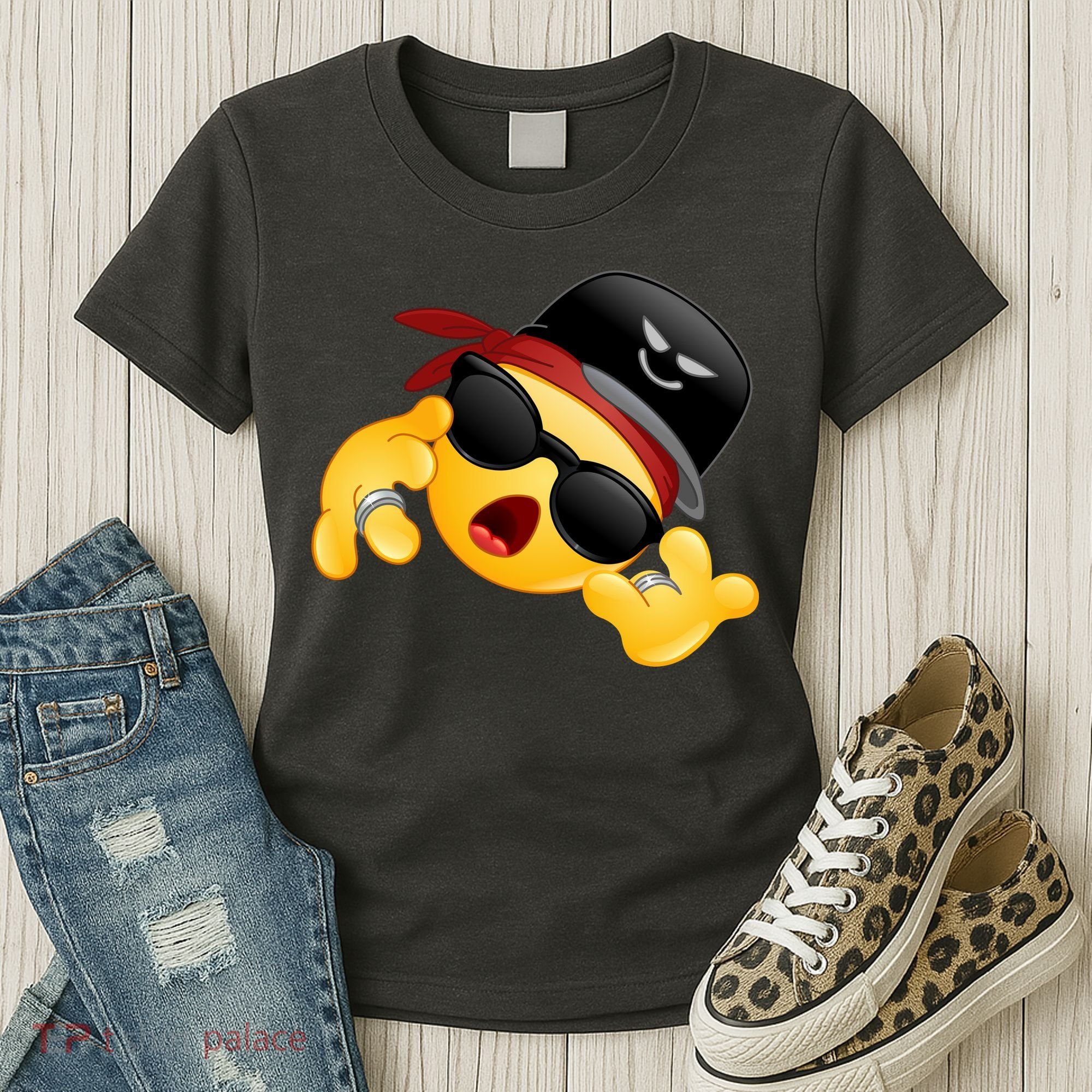 Gangster Emoji Smiley Women's T-Shirt