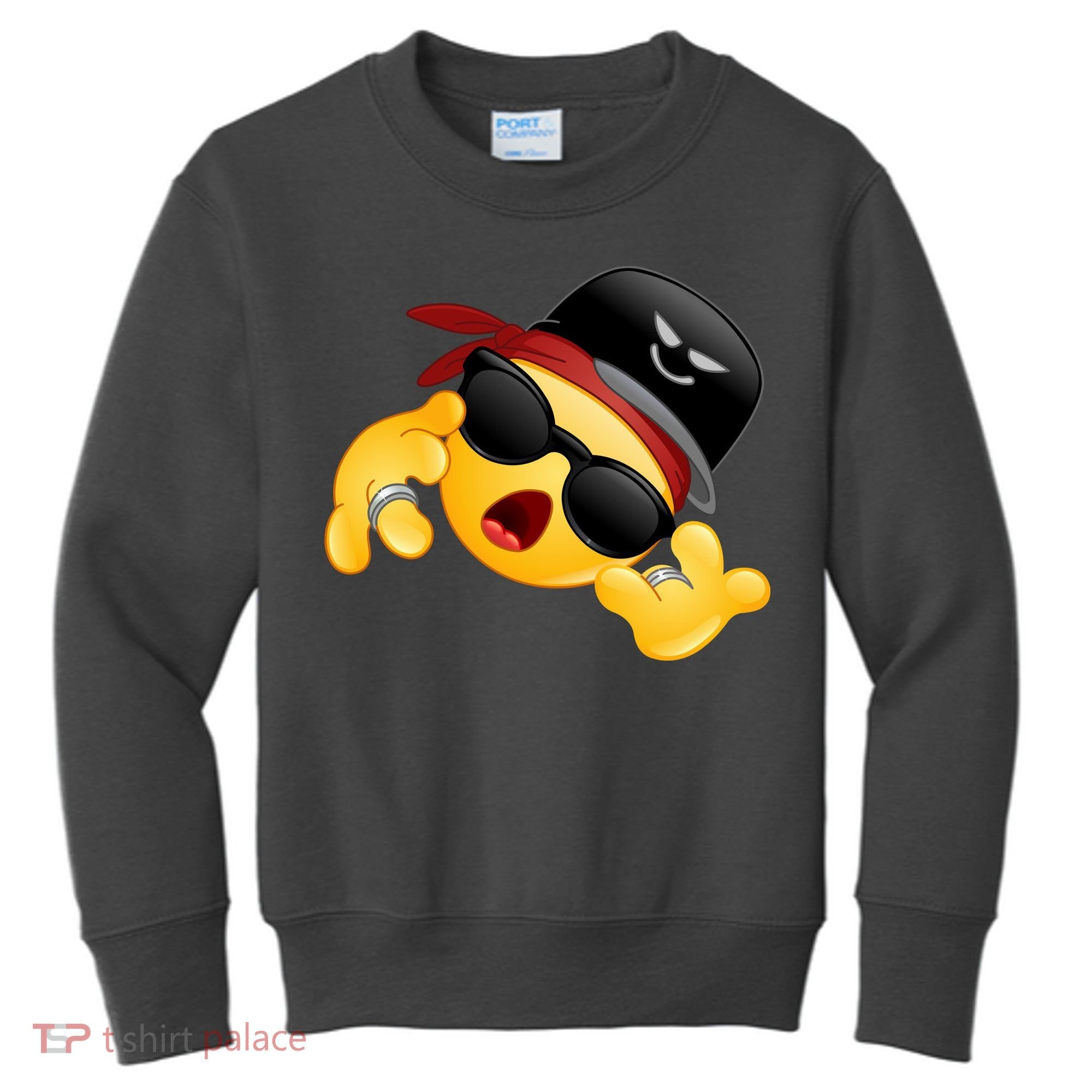 Gangster Emoji Smiley Kids Sweatshirt