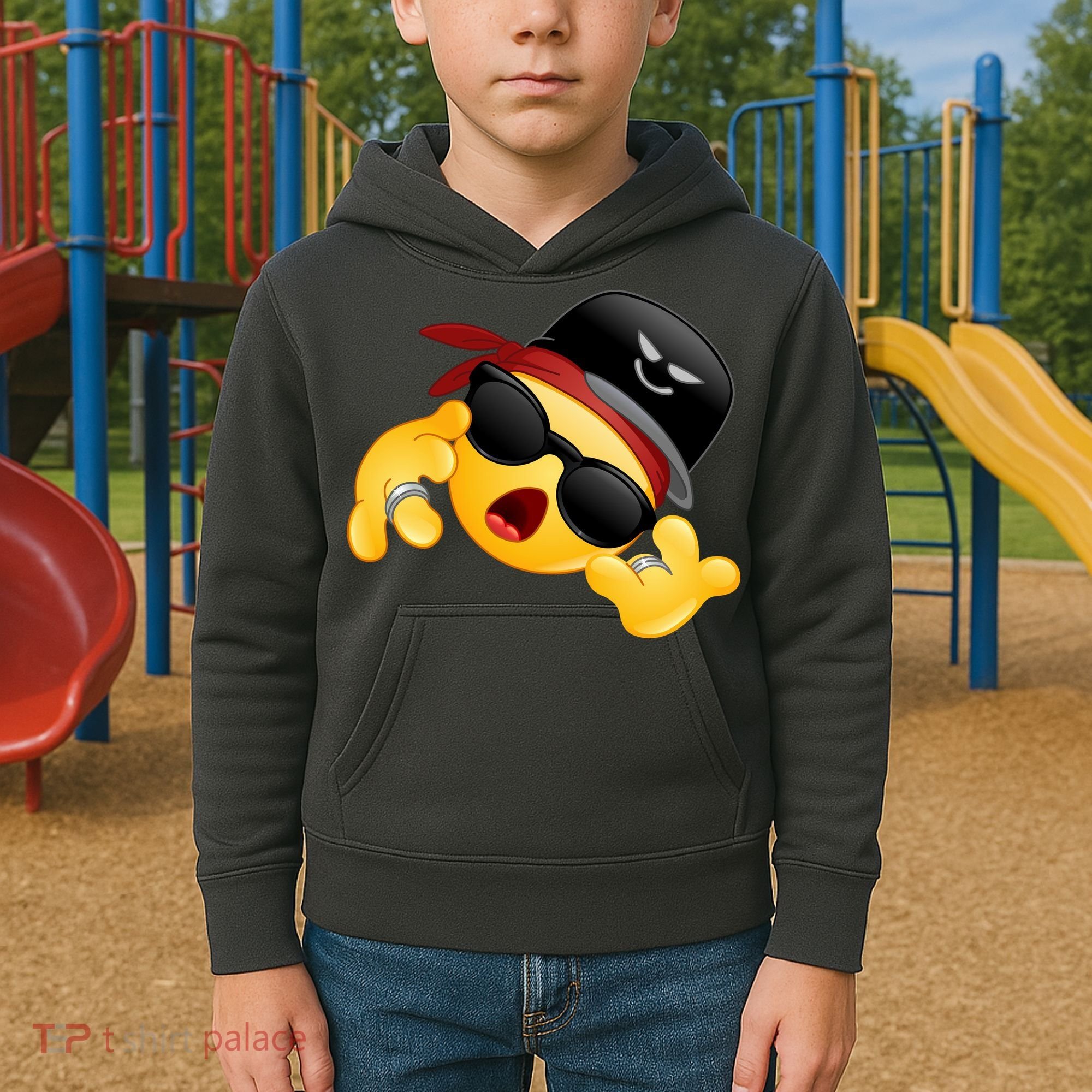 Gangster Emoji Smiley Kids Hoodie