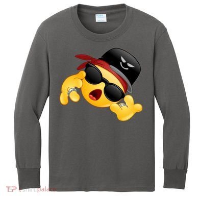 Gangster Emoji Smiley Kids Long Sleeve Shirt