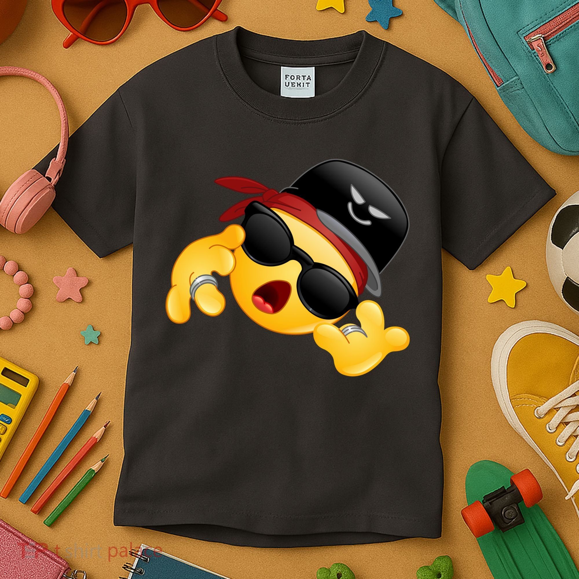 Gangster Emoji Smiley Kids T-Shirt