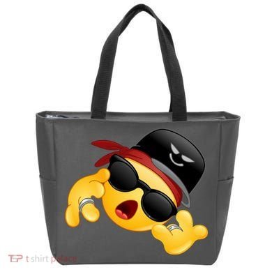 Gangster Emoji Smiley Tote Bag