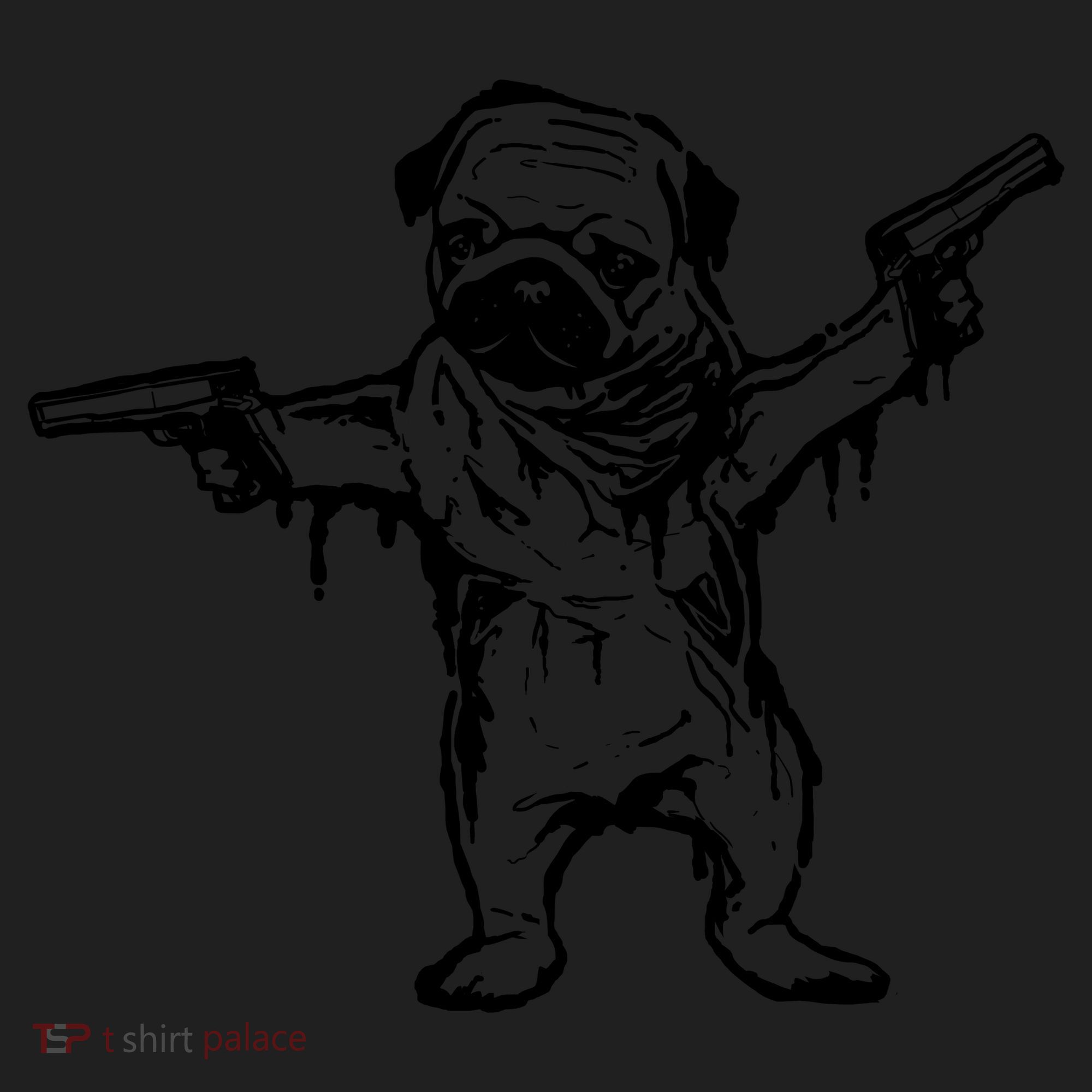 Gangster Pug With Guns Women's Sweatshirt