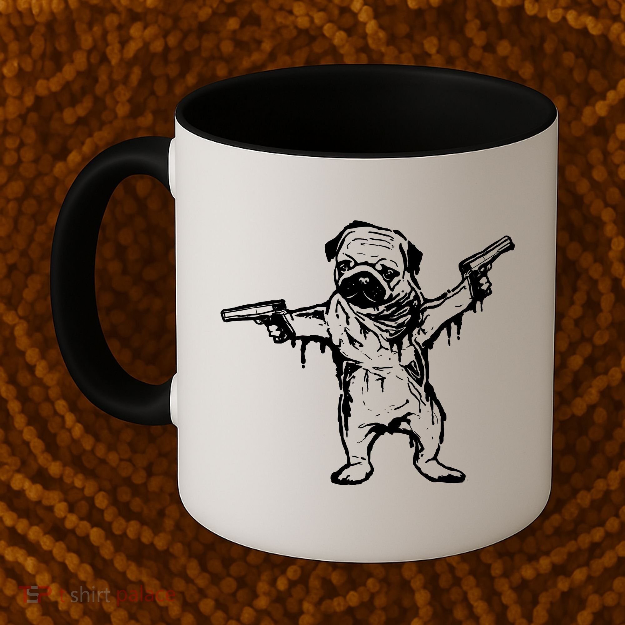 Gangster Pug With Guns Coffee Mug