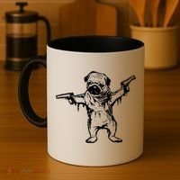 Gangster Pug With Guns Coffee Mug thumb 4