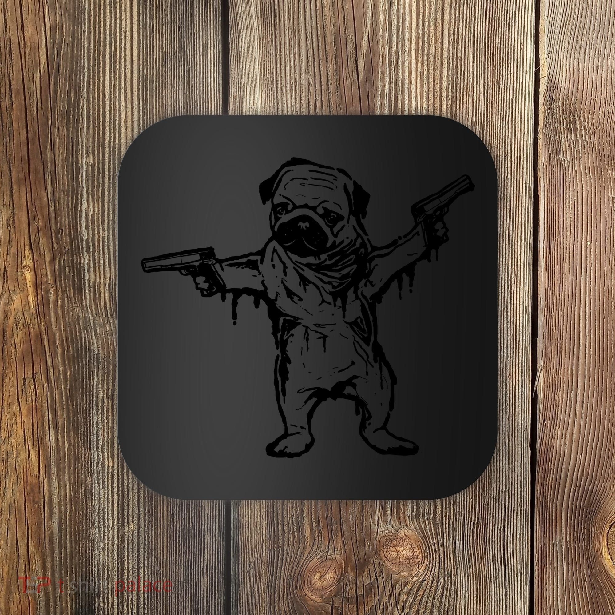 Gangster Pug With Guns Coaster