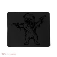 Gangster Pug With Guns Mousepad thumb 0