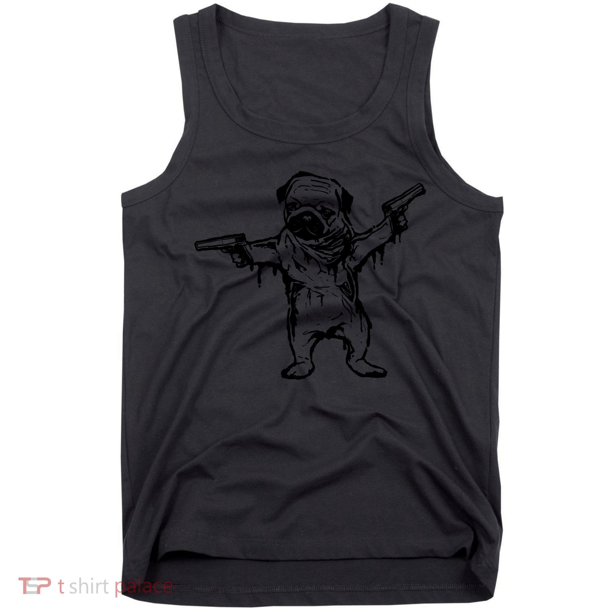 Gangster Pug With Guns Tank Top
