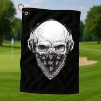 Gangster Skull Golf Towel thumb 1
