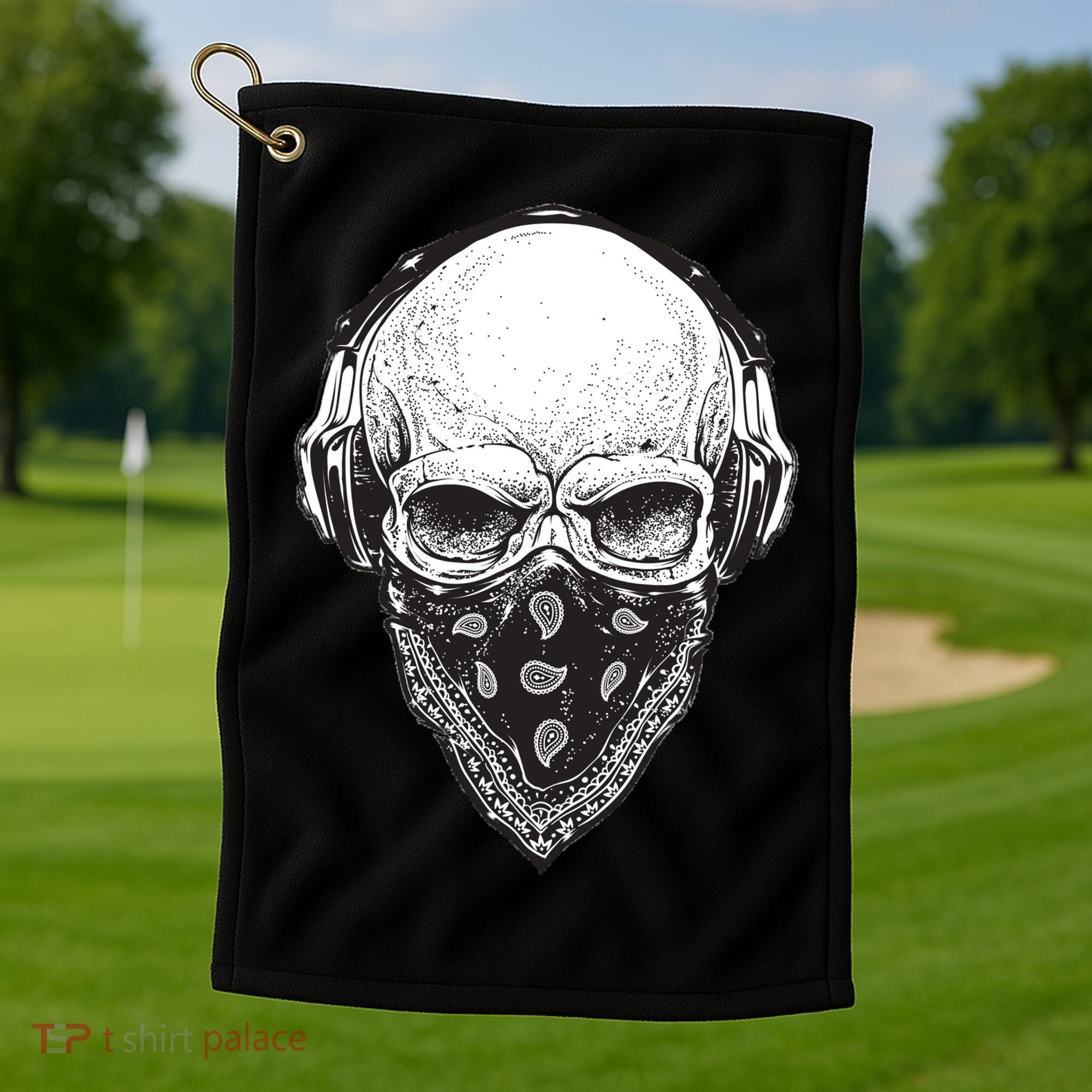 Gangster Skull Golf Towel