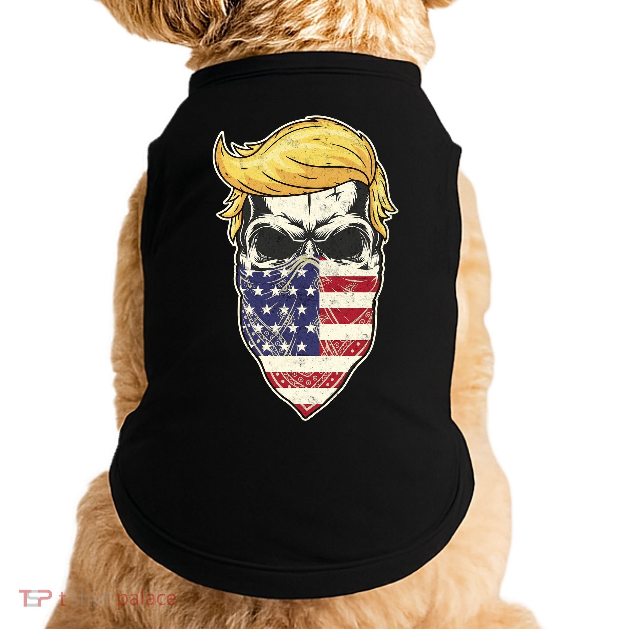 Gangster Trump USA Bandanna Skull Doggie Tank