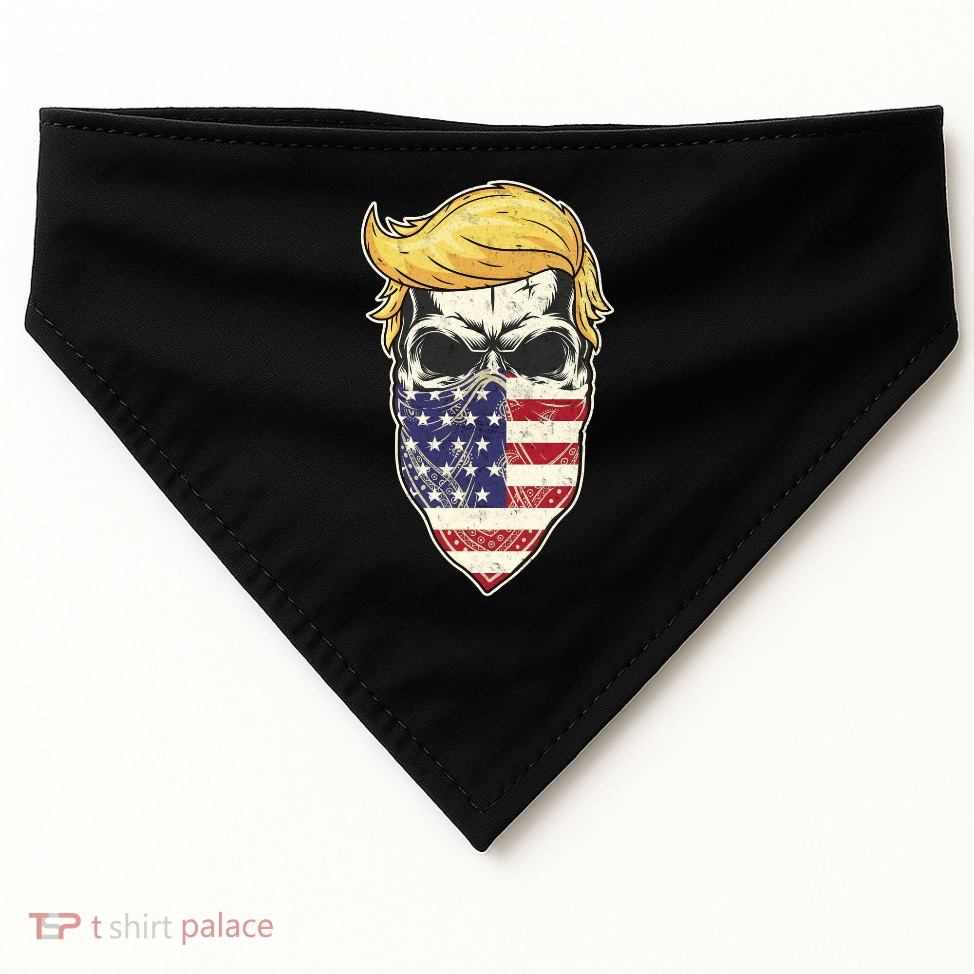 Gangster Trump USA Bandanna Skull USA-Made Doggie Bandana