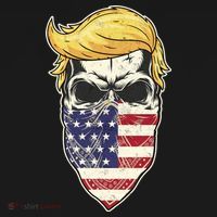 Gangster Trump USA Bandanna Skull USA-Made Doggie Bandana thumb 2