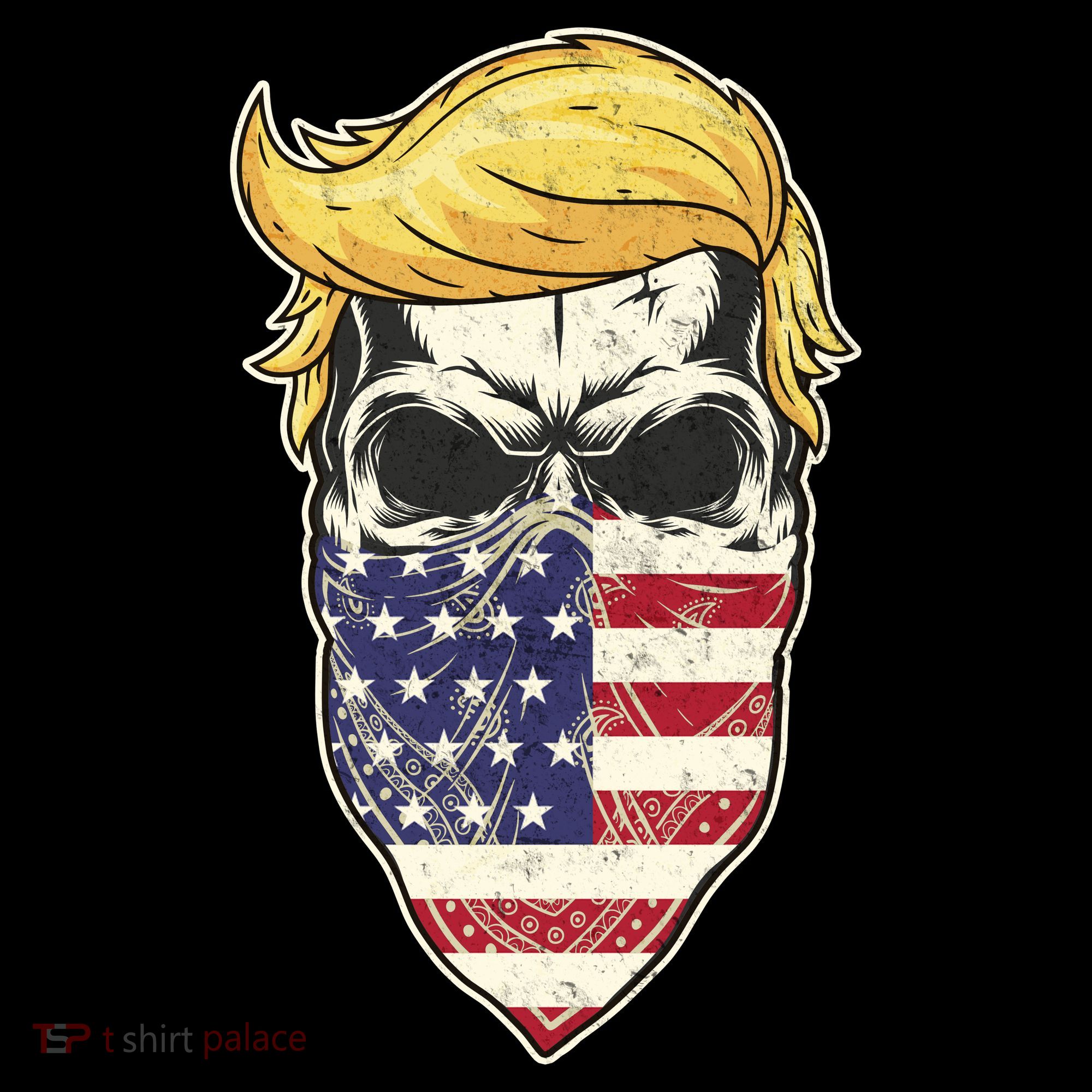 Gangster Trump USA Bandanna Skull Women's Hoodie