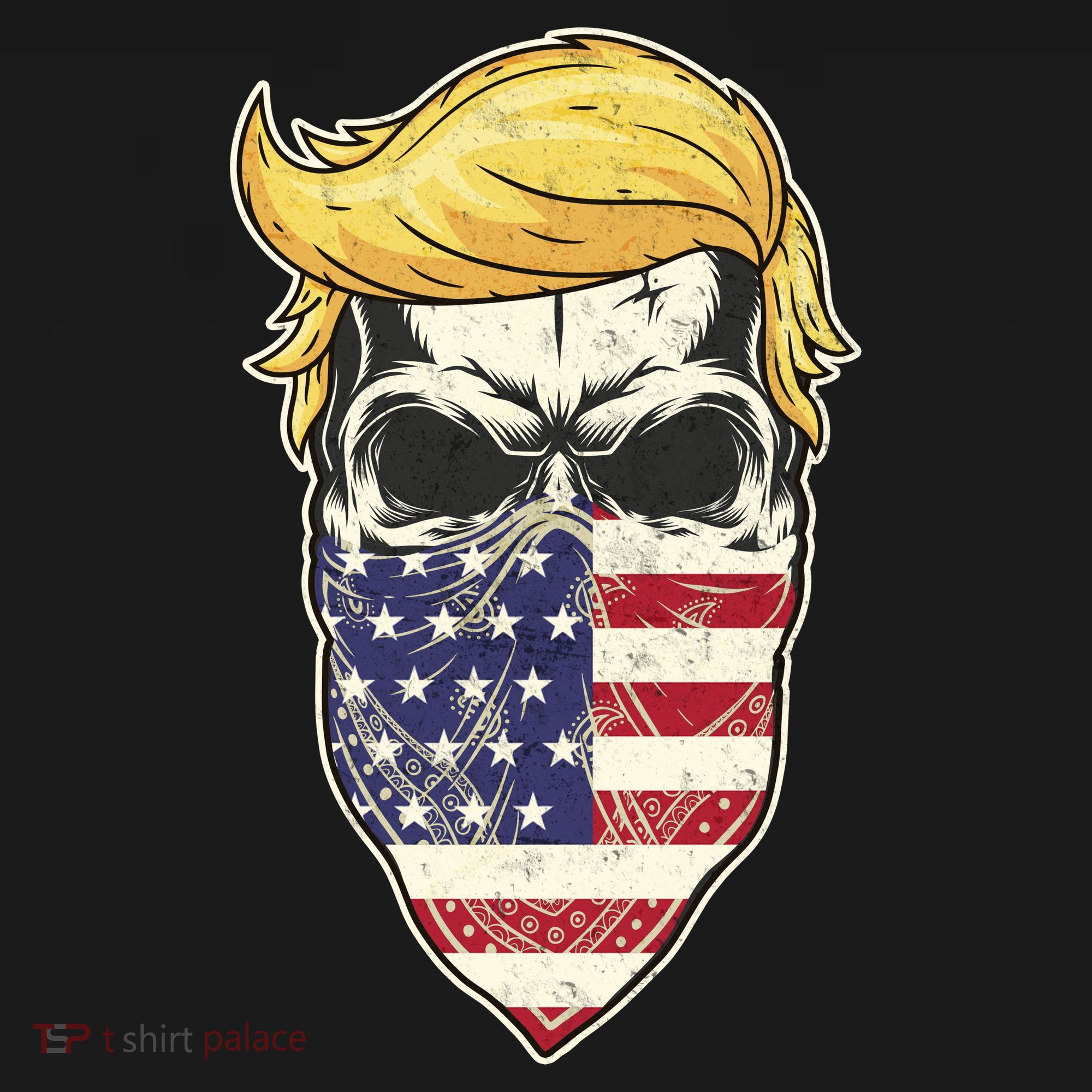 Gangster Trump USA Bandanna Skull Ornament