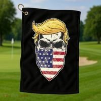 Gangster Trump USA Bandanna Skull Golf Towel thumb 1