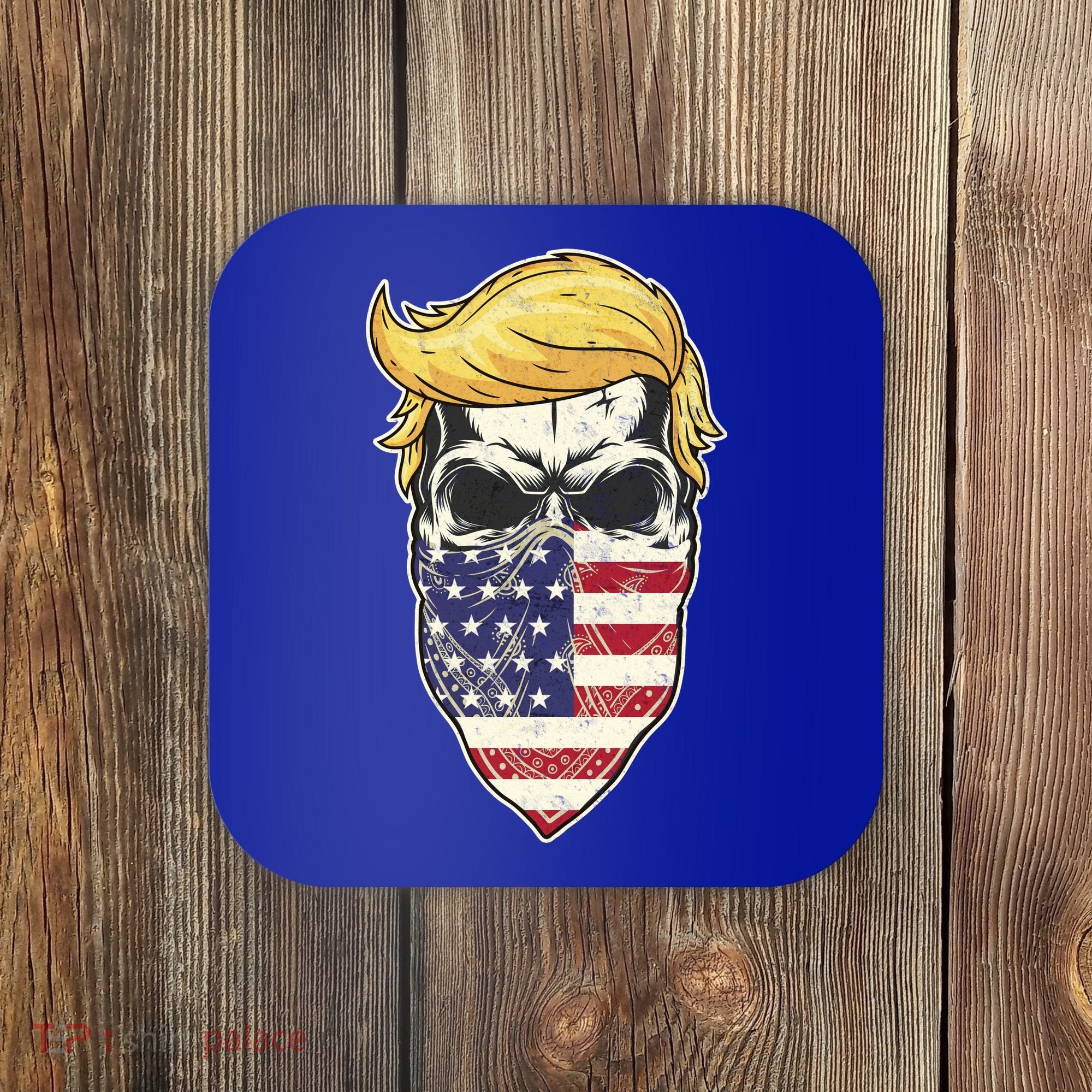 Gangster Trump USA Bandanna Skull Coaster