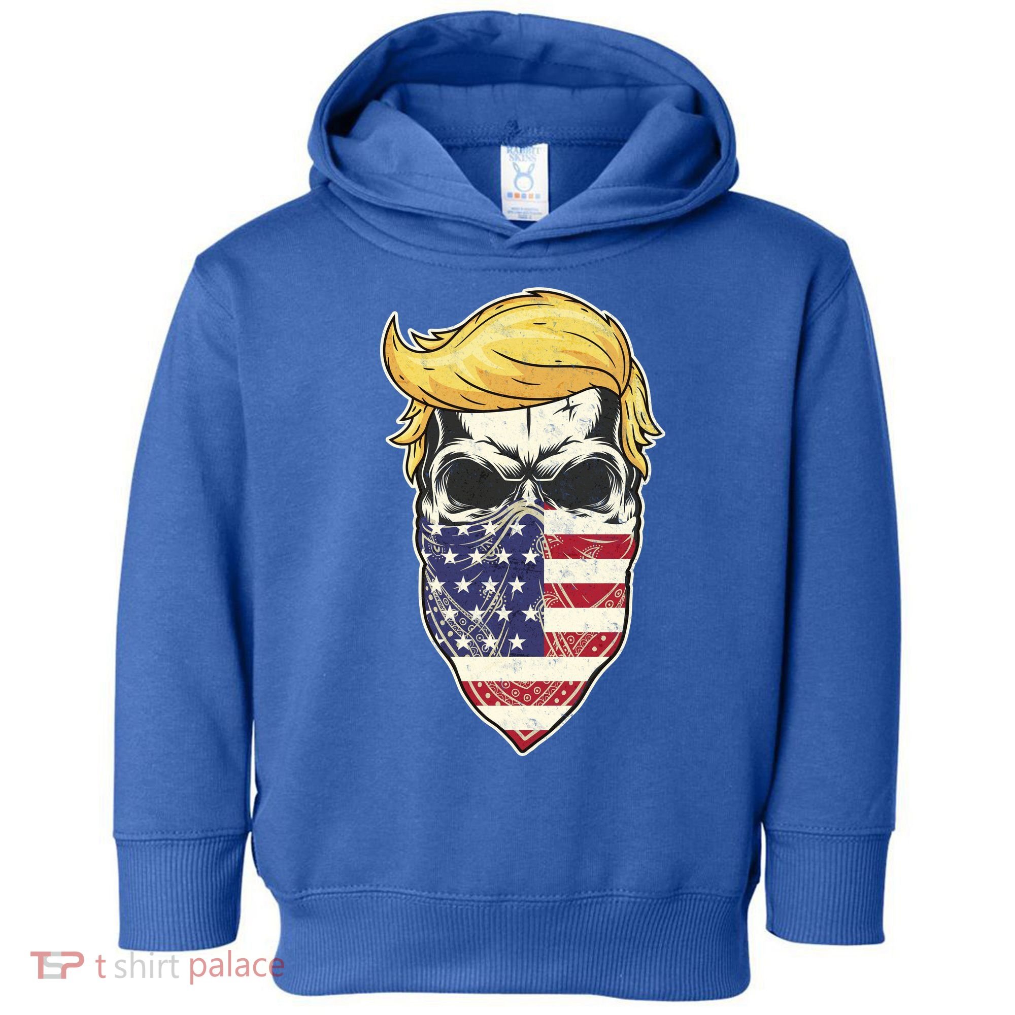Gangster Trump USA Bandanna Skull Toddler Hoodie