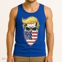 Gangster Trump USA Bandanna Skull Tank Top thumb 3