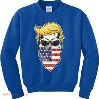 Gangster Trump USA Bandanna Skull Kids Sweatshirt thumb 0