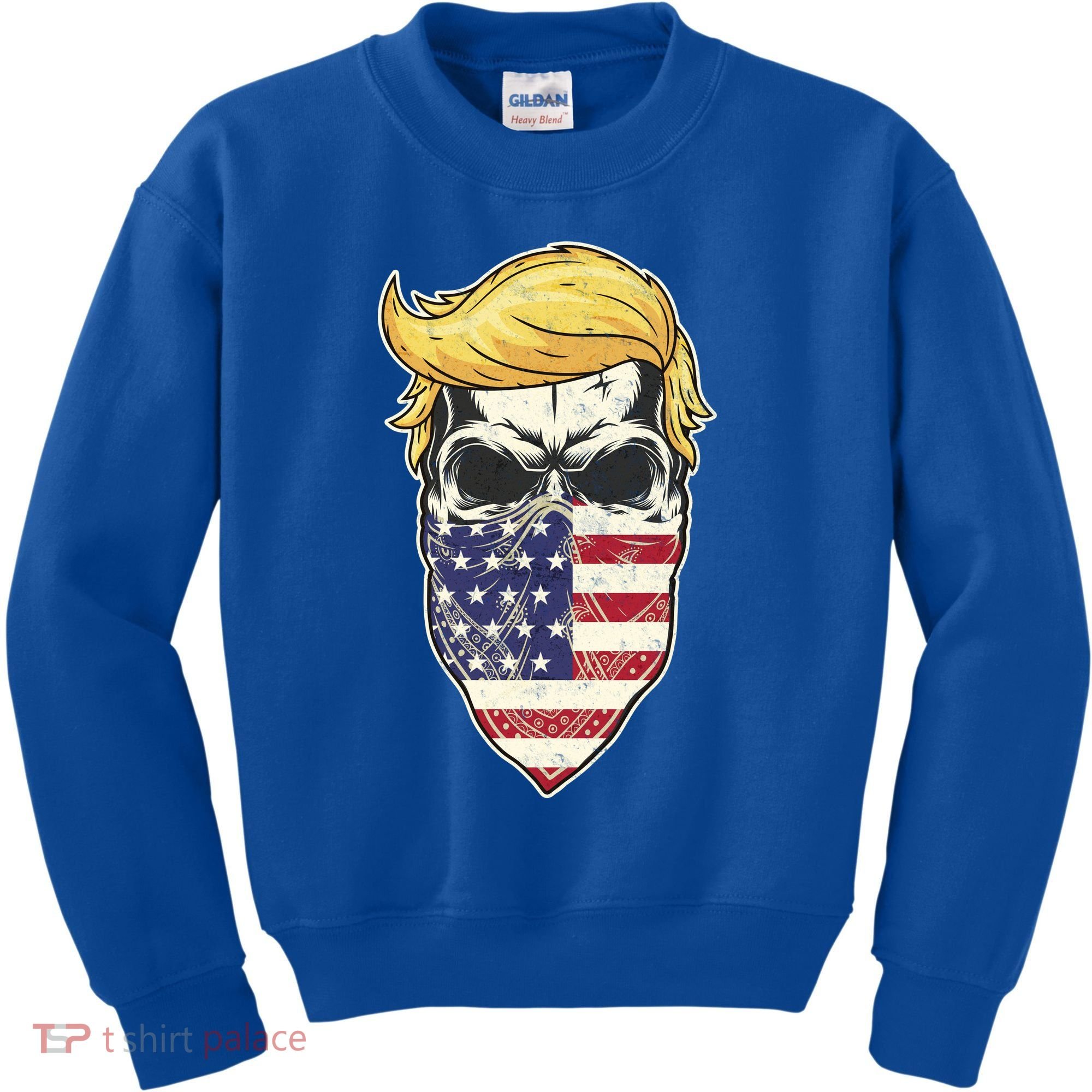 Gangster Trump USA Bandanna Skull Kids Sweatshirt