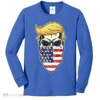Gangster Trump USA Bandanna Skull Kids Long Sleeve Shirt thumb 0