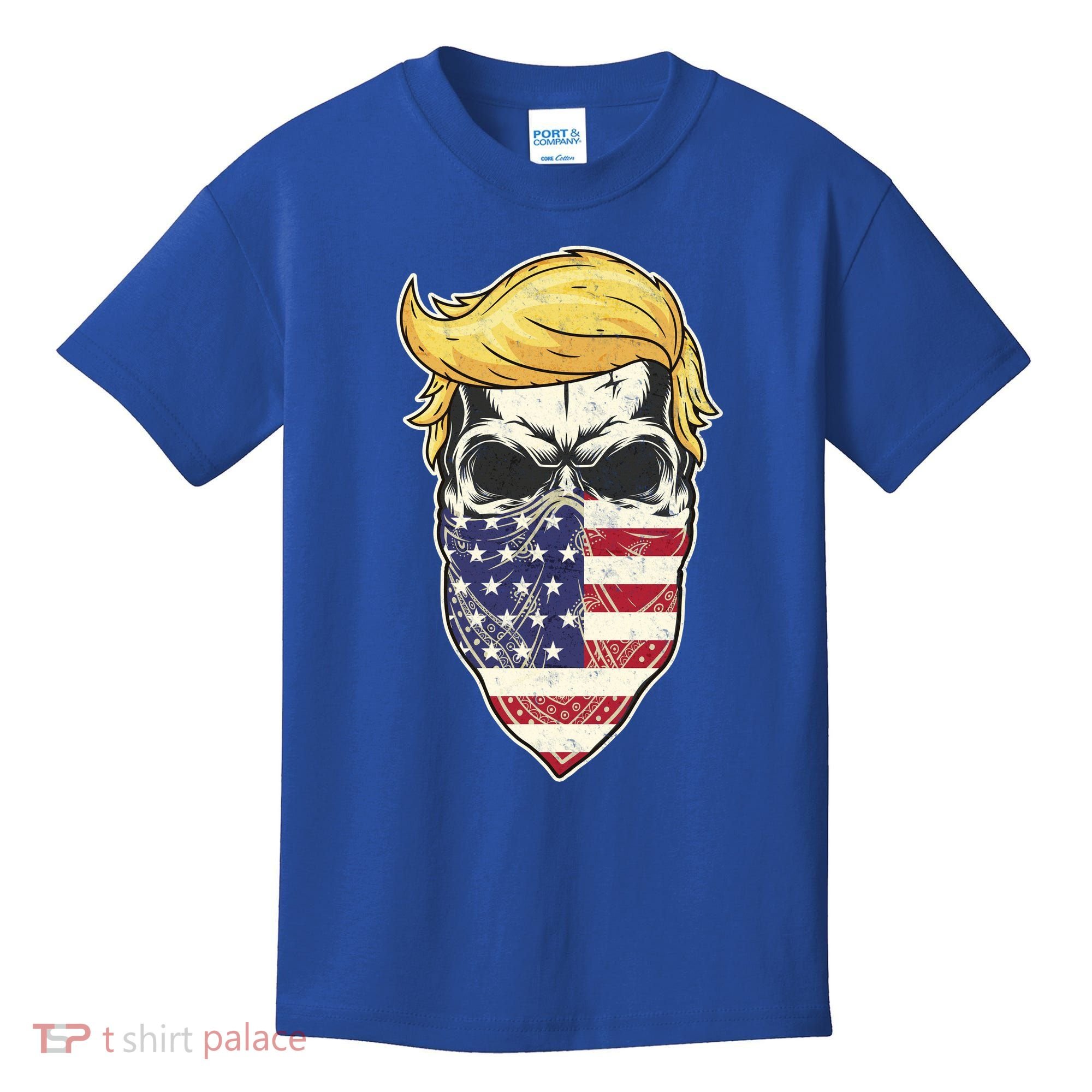 Gangster Trump USA Bandanna Skull Kids T-Shirt