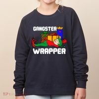 Gangster Wrapper Elf Gift Wrapping Women's Sweatshirt thumb 0