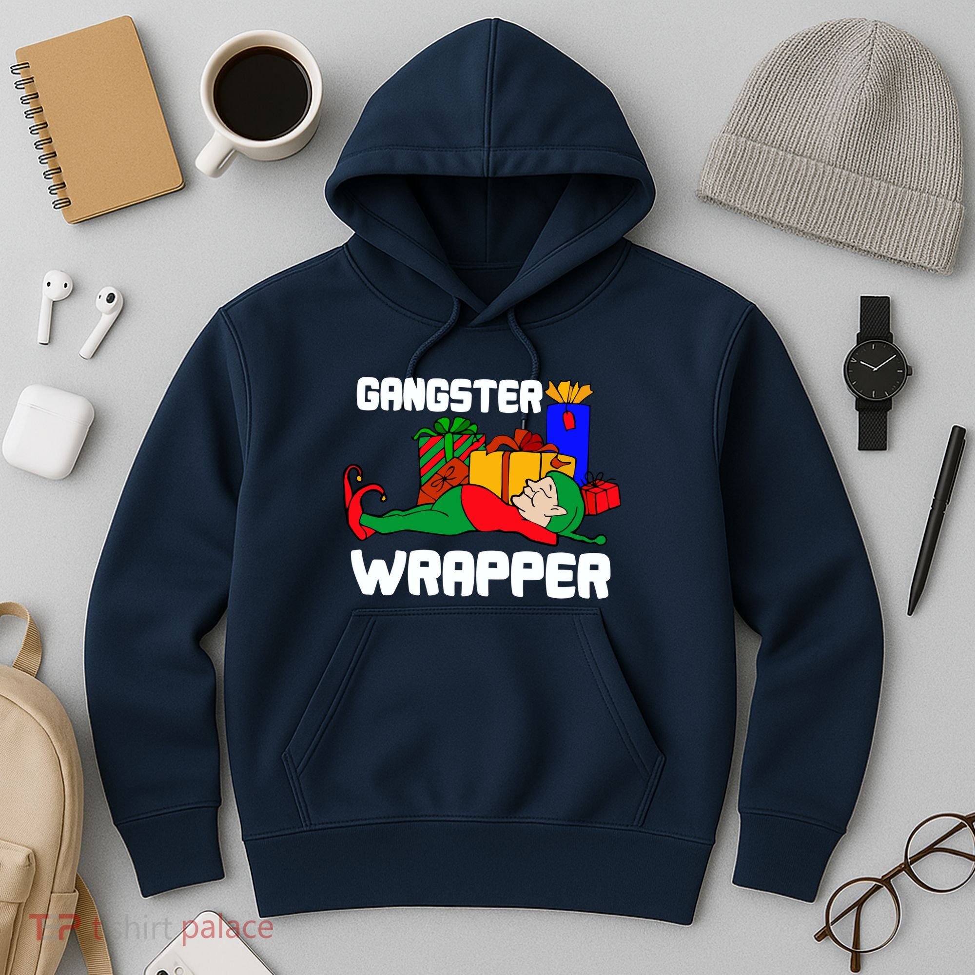 Gangster Wrapper Elf Gift Wrapping Hoodie