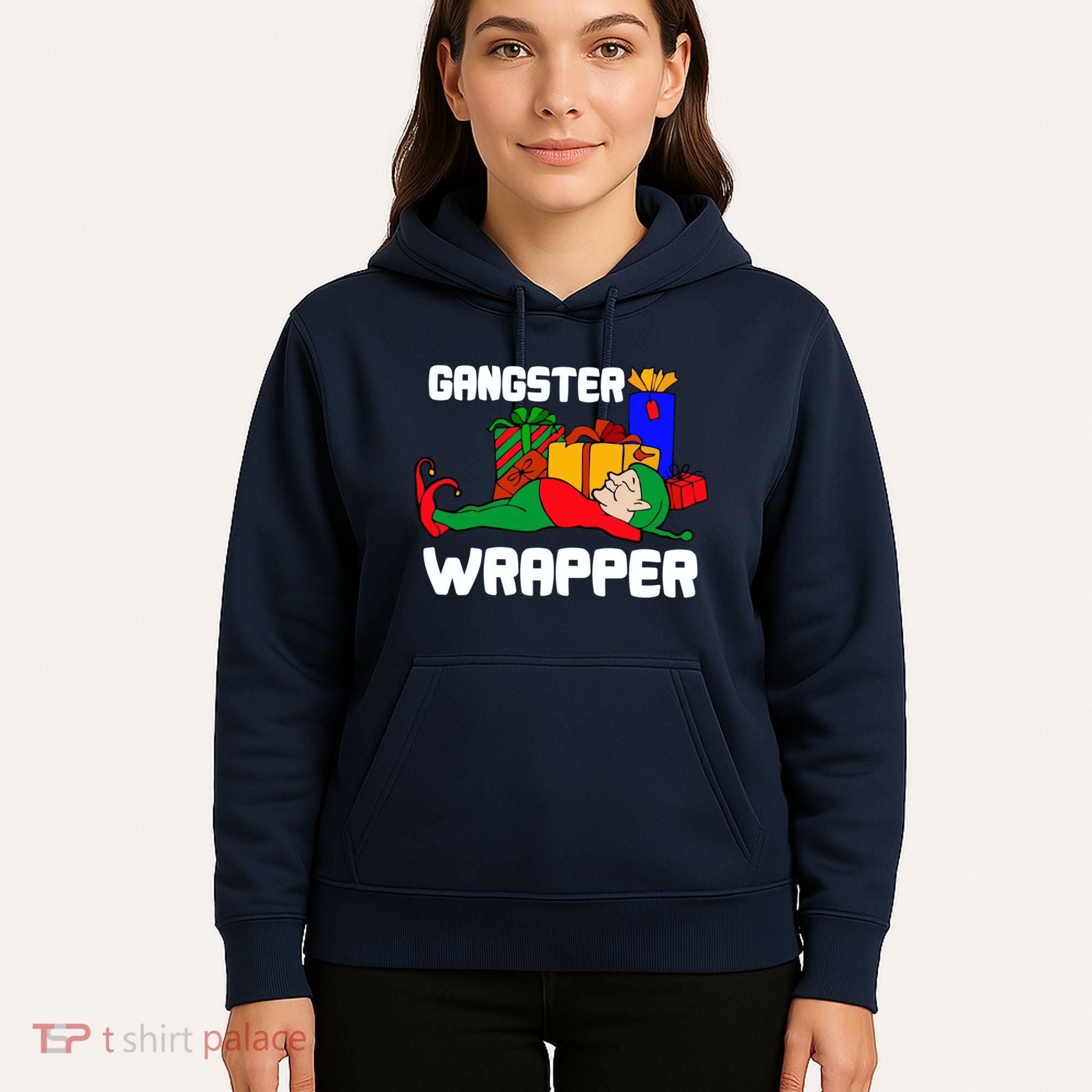 Gangster Wrapper Elf Gift Wrapping Hoodie