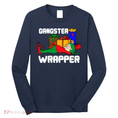 Gangster Wrapper Elf Gift Wrapping Long Sleeve Shirt