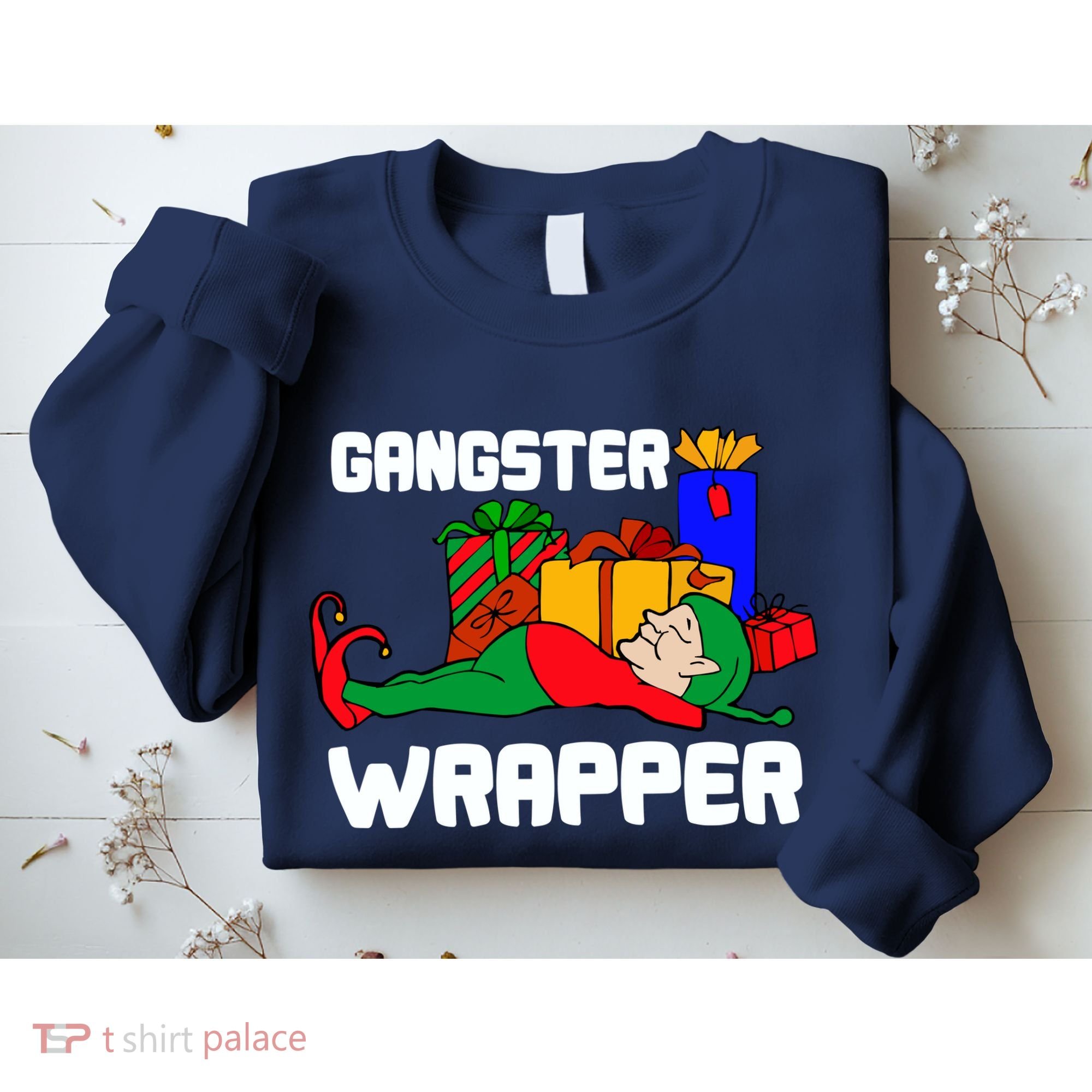 Gangster Wrapper Elf Gift Wrapping Sweatshirt