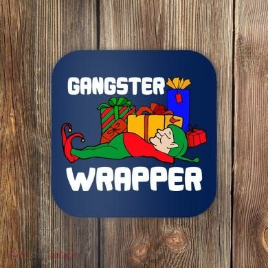 Gangster Wrapper Elf Gift Wrapping Coaster