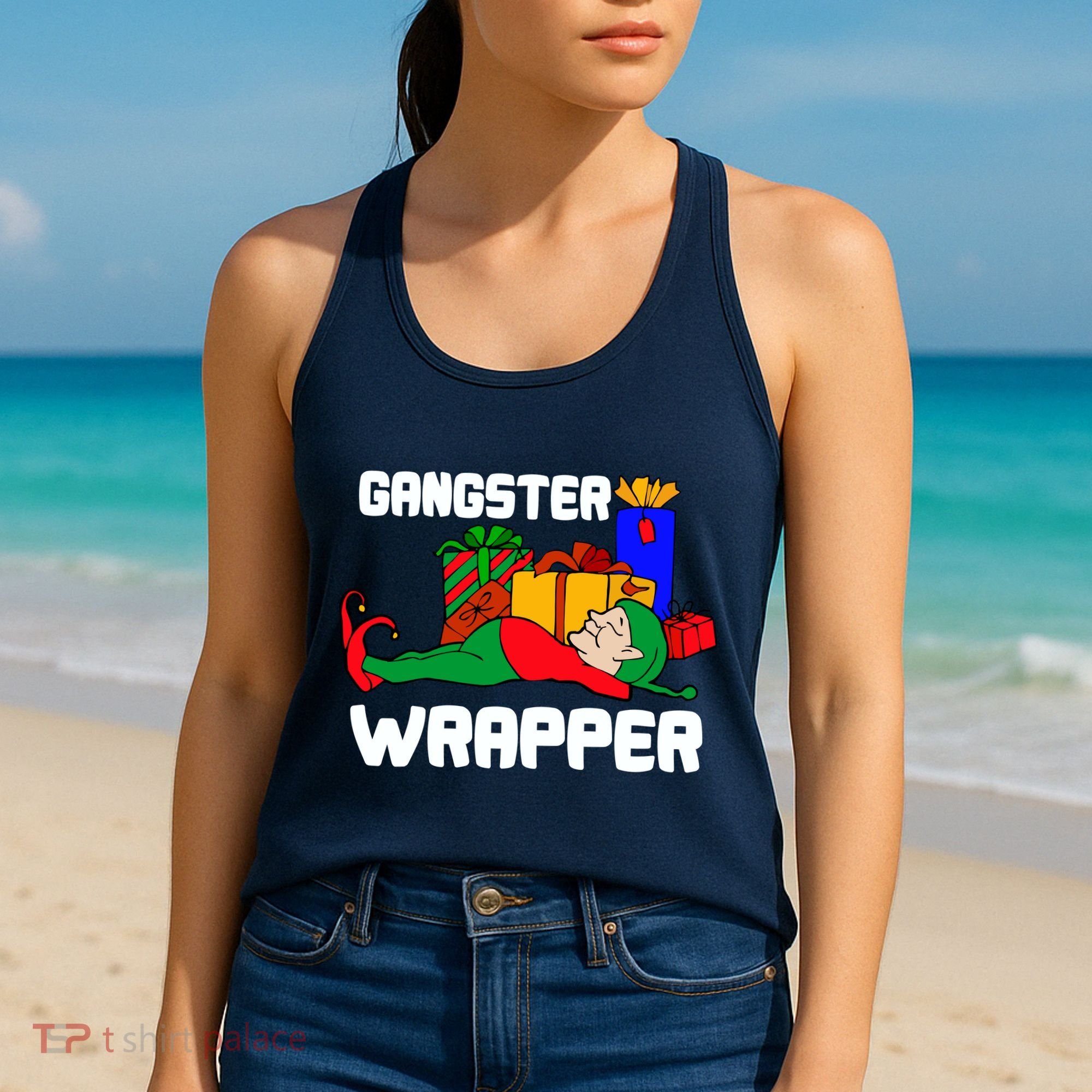 Gangster Wrapper Elf Gift Wrapping Women's Tank Top