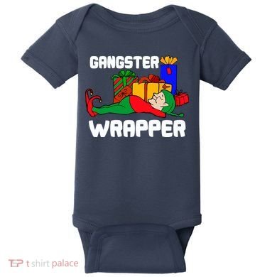 Gangster Wrapper Elf Gift Wrapping Baby Bodysuit
