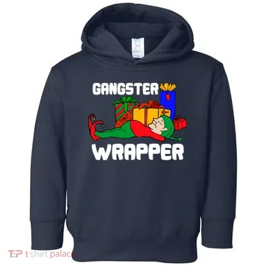 Gangster Wrapper Elf Gift Wrapping Toddler Hoodie