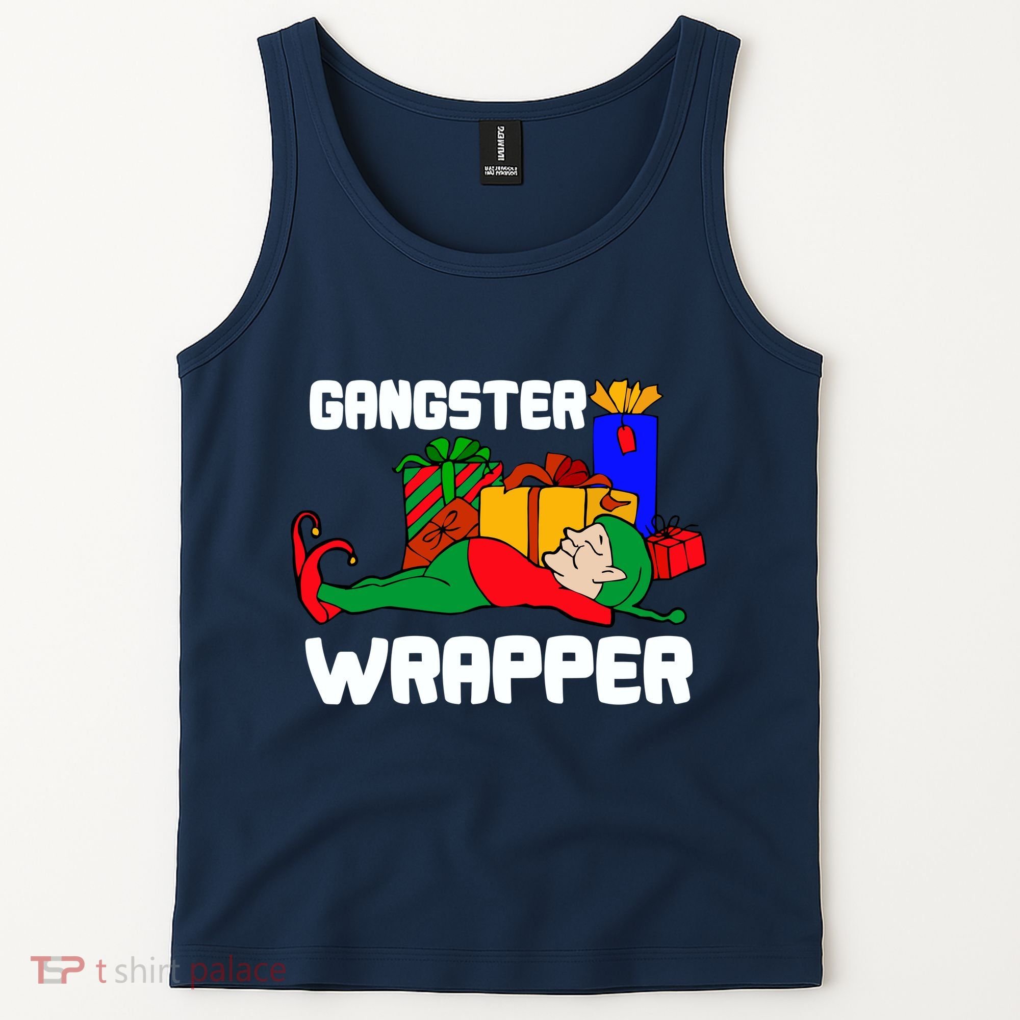 Gangster Wrapper Elf Gift Wrapping Tank Top