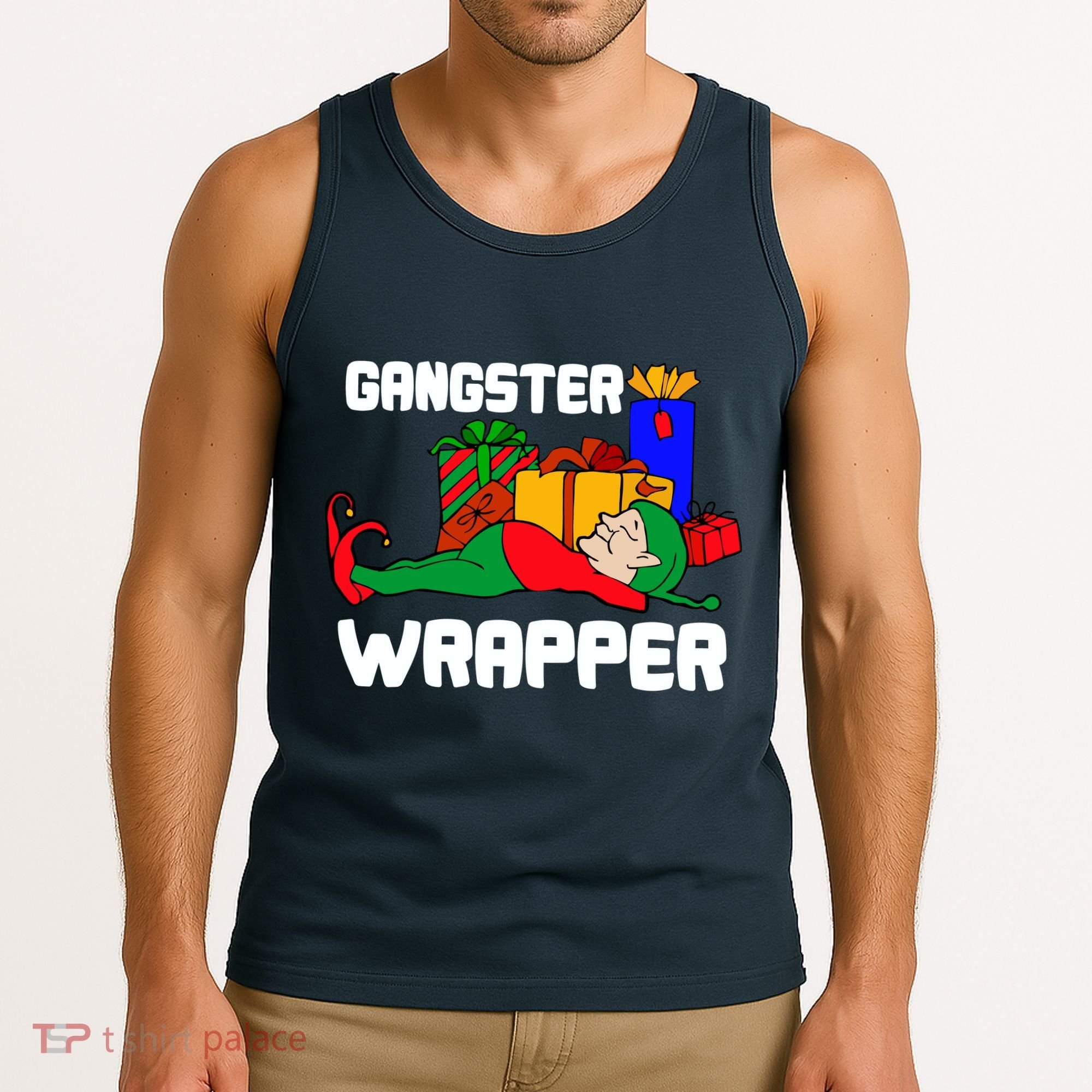Gangster Wrapper Elf Gift Wrapping Tank Top