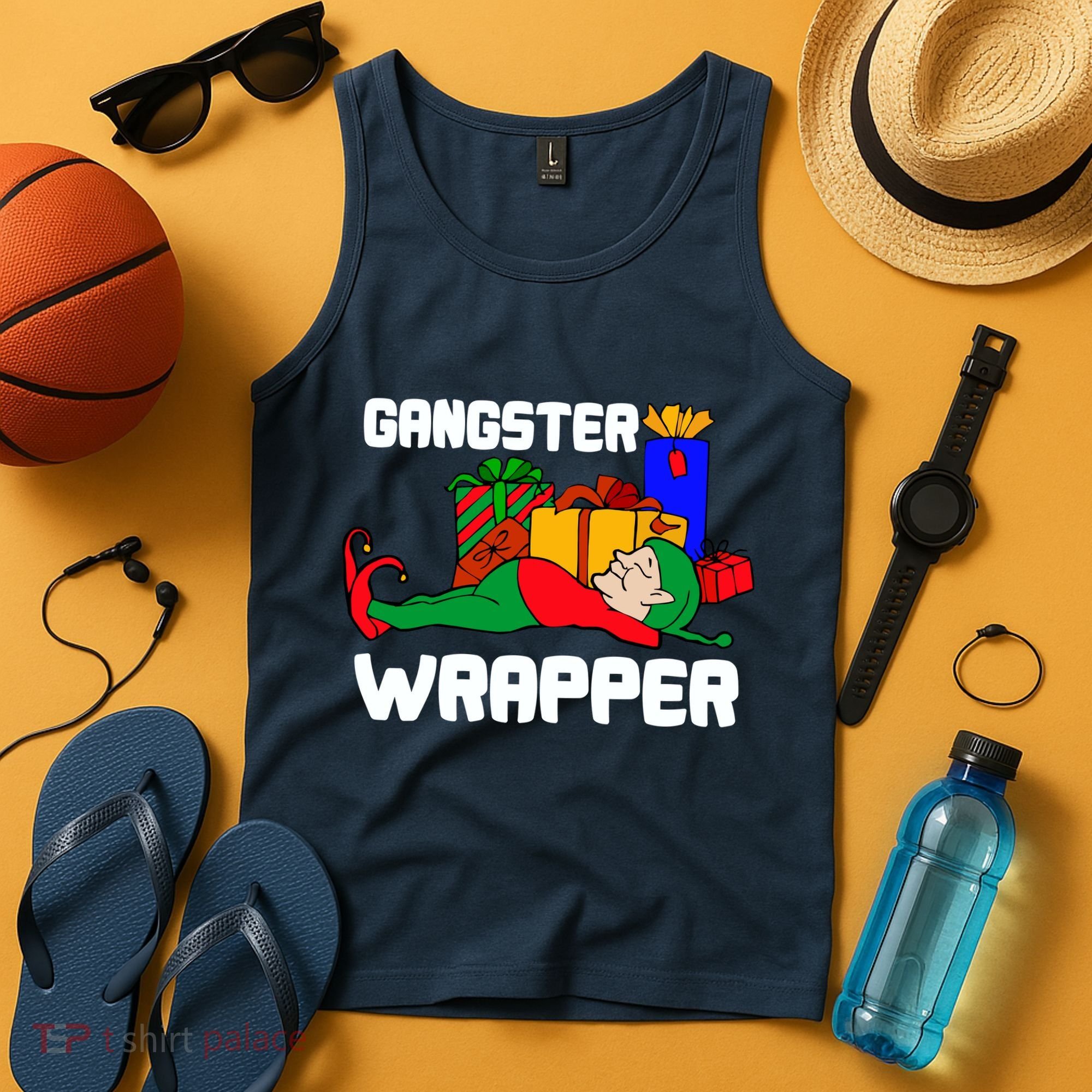 Gangster Wrapper Elf Gift Wrapping Tank Top