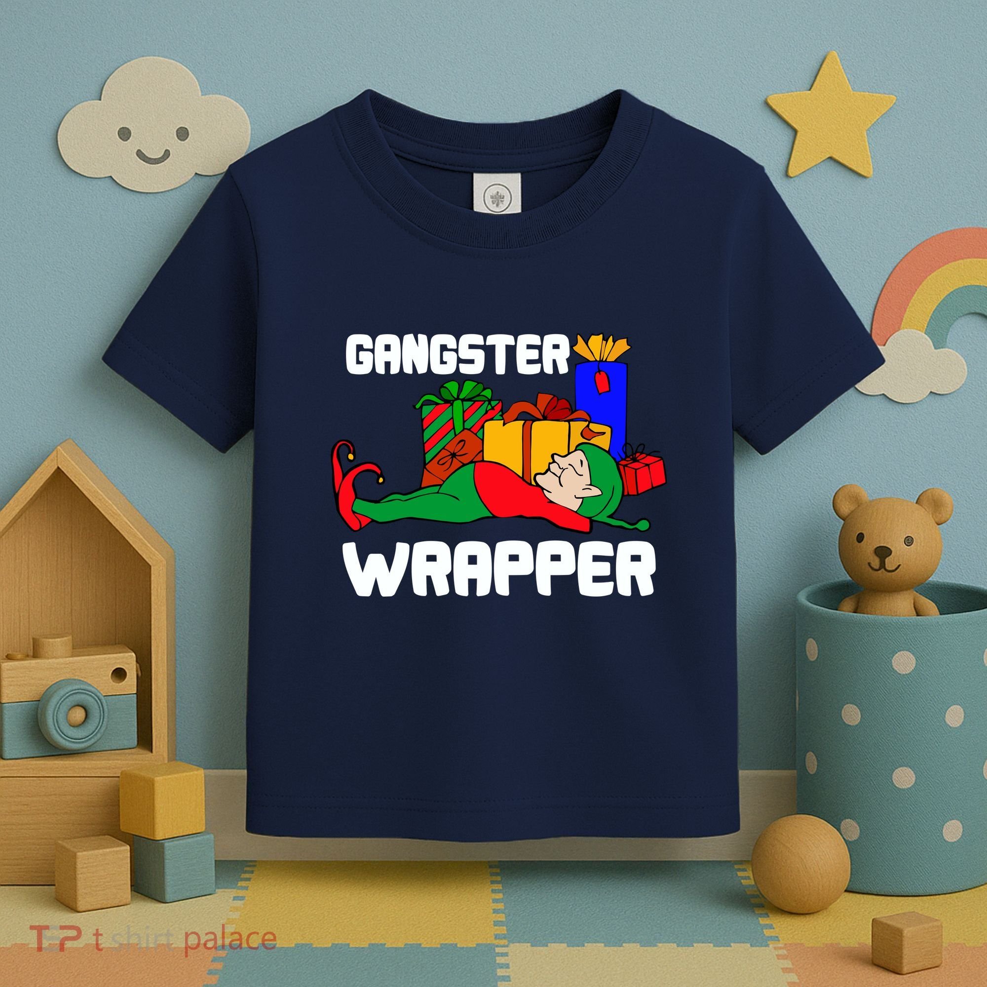 Gangster Wrapper Elf Gift Wrapping Toddler T-Shirt