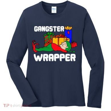 Gangster Wrapper Elf Gift Wrapping Women's Long Sleeve Shirt