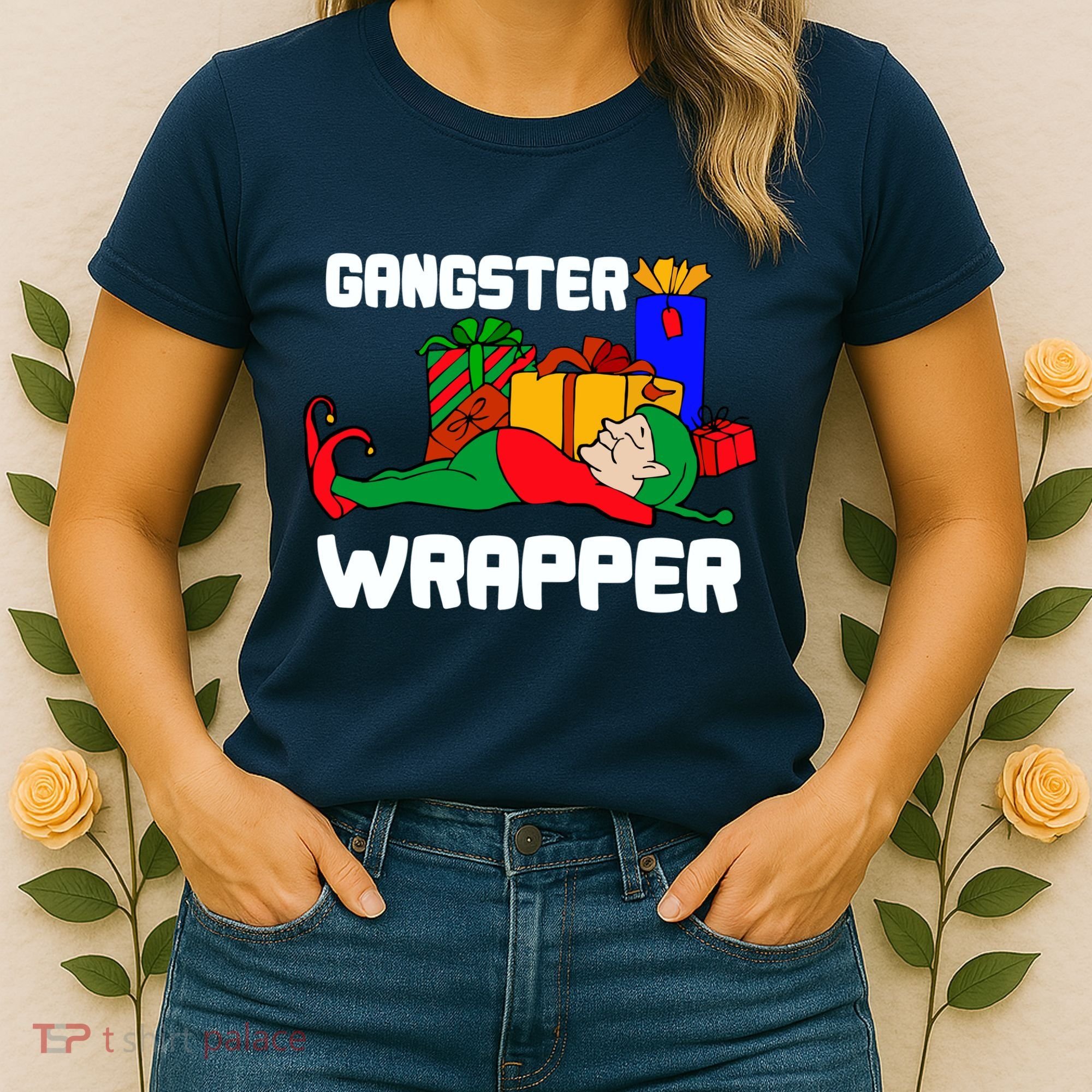 Gangster Wrapper Elf Gift Wrapping Women's T-Shirt