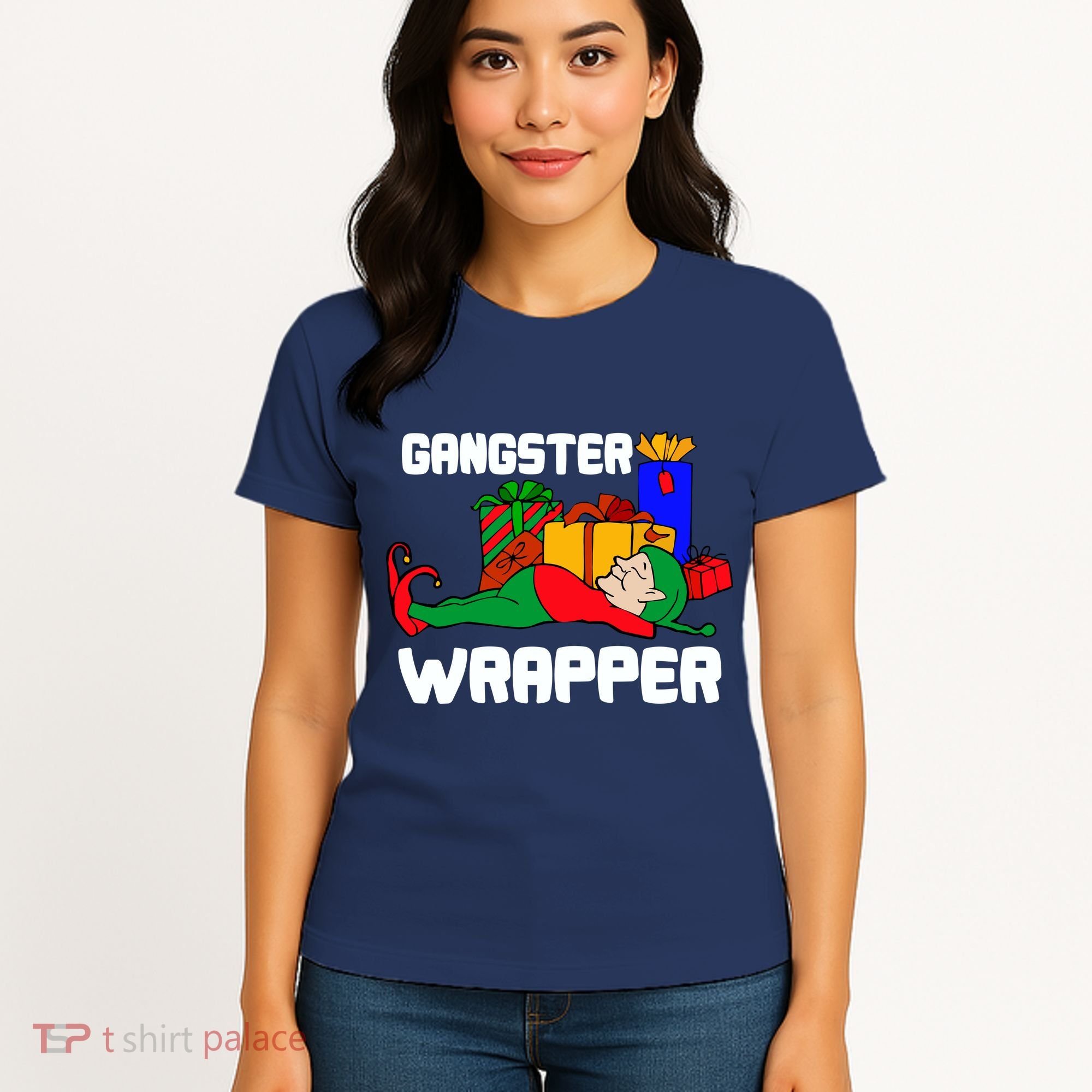 Gangster Wrapper Elf Gift Wrapping Women's T-Shirt