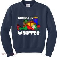 Gangster Wrapper Elf Gift Wrapping Kids Sweatshirt thumb 0