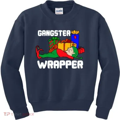 Gangster Wrapper Elf Gift Wrapping Kids Sweatshirt